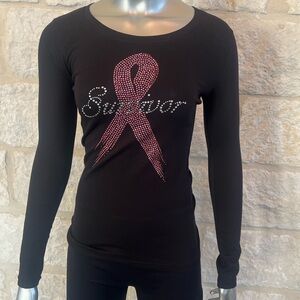 Pink Ribbon Survivor Long Sleeve | Breast Cancer Awareness Shirt